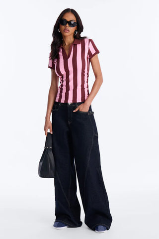 First Pick Striped Short Sleeve Top
