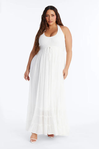 Freya Smocked Linen Maxi Dress