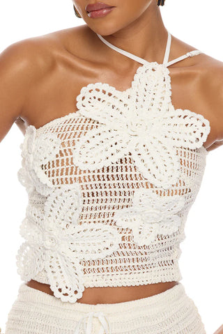 Alayah Floral Applique Crochet Short Set