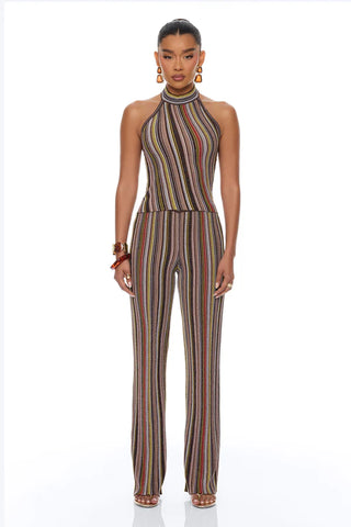Jadyn Metallic Sweater Pant Set