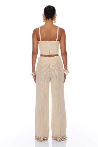 Coastal Vibe Shell Crochet Pant Set