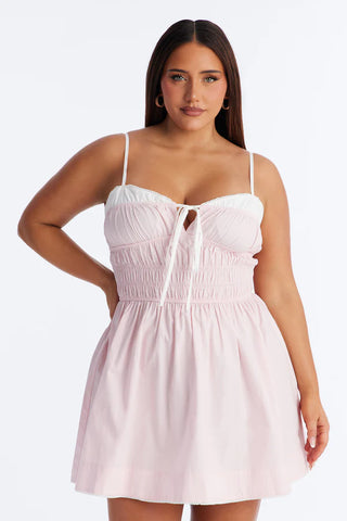 Avery Smocked Poplin Mini Dress