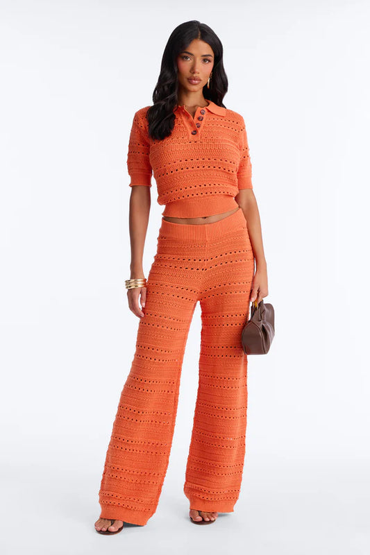 Riley Polo Crochet Pant Set