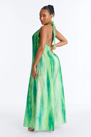 Sunset Hour Halter Wide Leg Jumpsuit