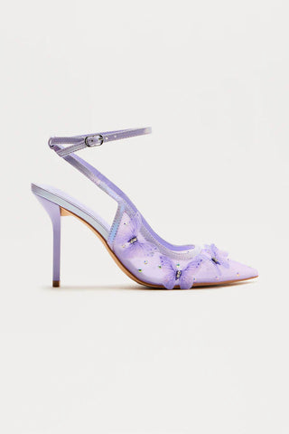 Aries Rhinestone Butterfly Pumps - Lavender