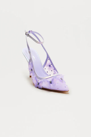 Aries Rhinestone Butterfly Pumps - Lavender