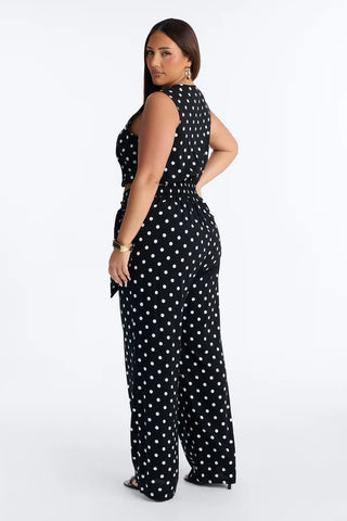 Gemma Polka Dot Wide Leg Pant Set