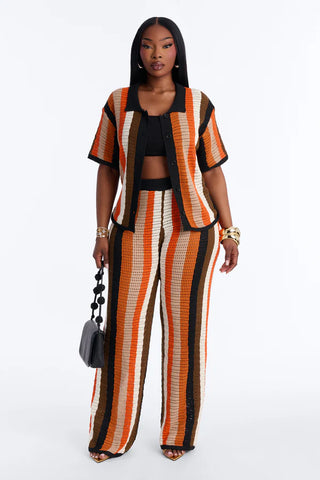 Lisa Crochet Wide Leg Pant Set