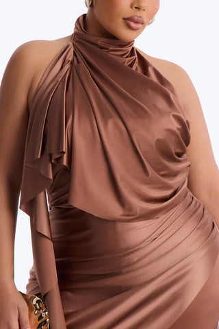 Chic Motives Draped Wide Leg Jumpsuit