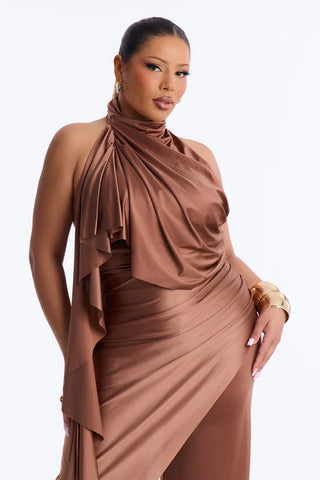 Chic Motives Draped Wide Leg Jumpsuit
