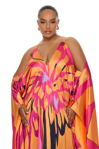 Resort And Repeat Satin Kaftan Dress