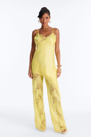 Yasmin Satin Lace Pant Set