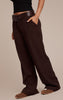Petite Chocolate Belted Wide leg Trousers