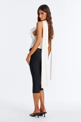 Pure Class Wired Sweater Halter Top - White
