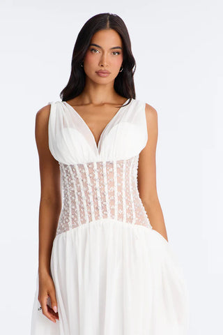 Radiant Aura Embellished Corset Maxi Dress