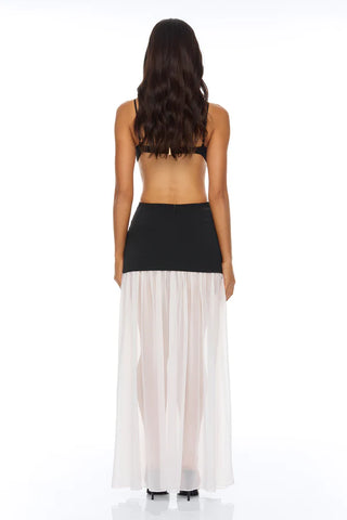 Cherry Blossom Backless Maxi Dress