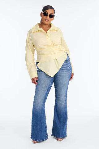 Late For Work Asymmetrical Poplin Shirt