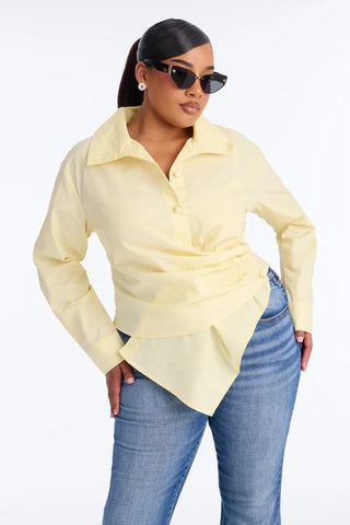 Late For Work Asymmetrical Poplin Shirt