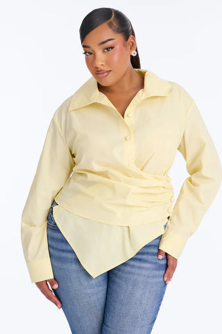 Late For Work Asymmetrical Poplin Shirt