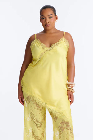 Yasmin Satin Lace Pant Set