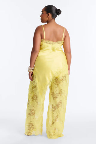 Yasmin Satin Lace Pant Set