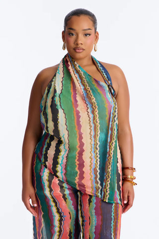 Victoria Getaway Chiffon Pant Set - Multi Color