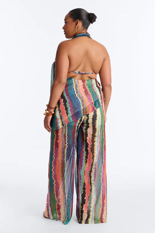 Victoria Getaway Chiffon Pant Set - Multi Color