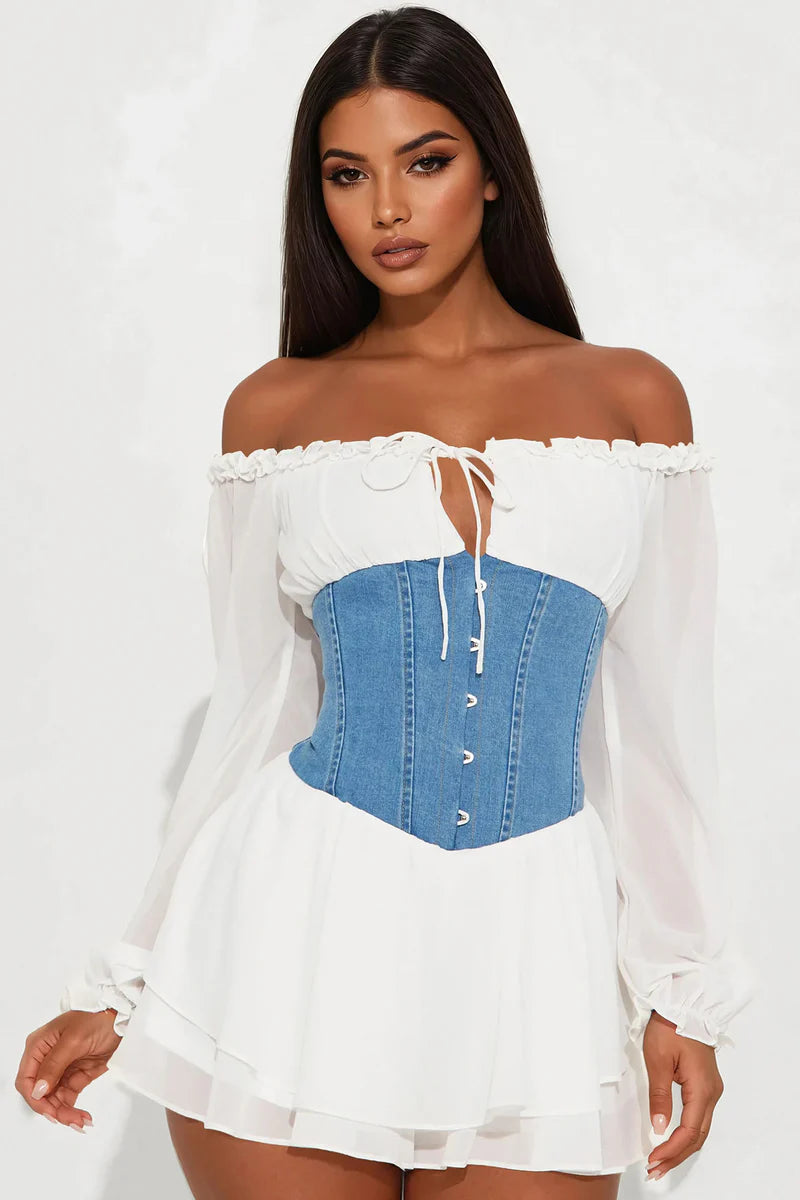 Belle Chiffon Long Sleeve Romper
