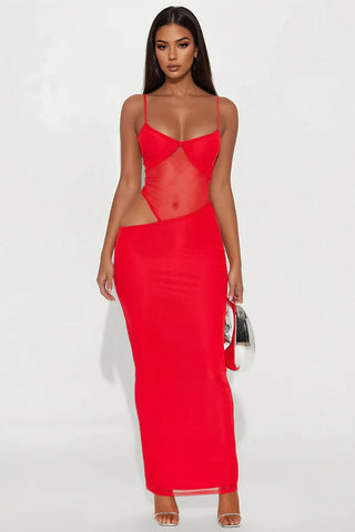 Maria Mesh Cut Out Maxi Dress