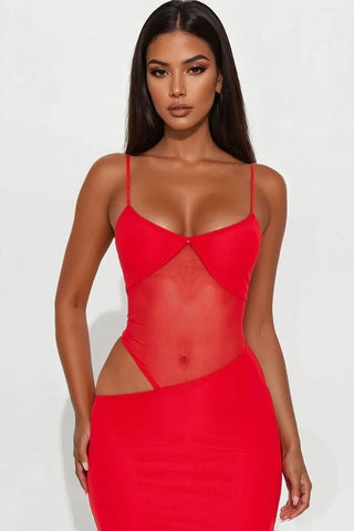 Maria Mesh Cut Out Maxi Dress