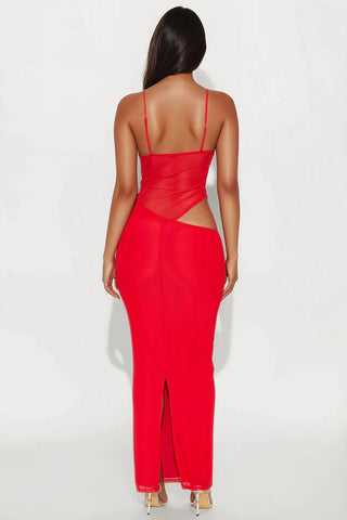 Maria Mesh Cut Out Maxi Dress