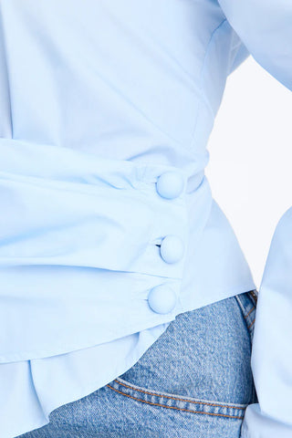 Late For Work Asymmetrical Poplin Shirt