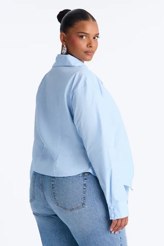 Late For Work Asymmetrical Poplin Shirt