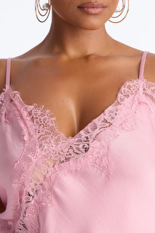 Yasmin Satin Lace Pant Set