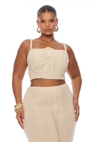 Coastal Vibe Shell Crochet Pant Set