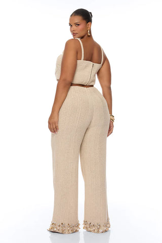 Coastal Vibe Shell Crochet Pant Set