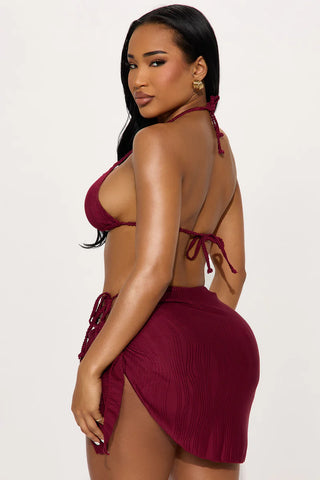 Prettiest Pearl Textured Hardware 3 Piece Bikini Set