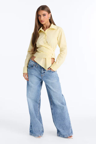Late For Work Asymmetrical Poplin Shirt