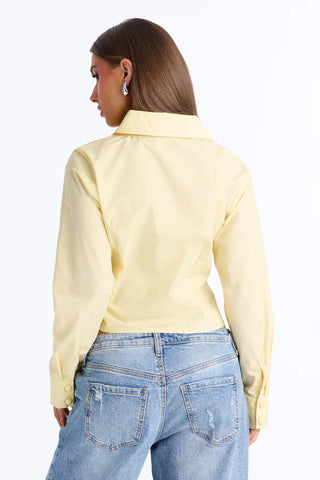 Late For Work Asymmetrical Poplin Shirt