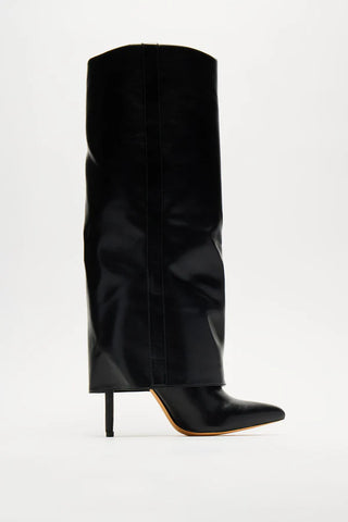Always A Baddie Knee High Heeled Boots - Black