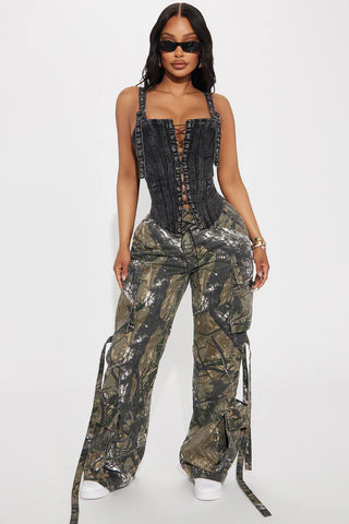High Roller Washed Denim Top
