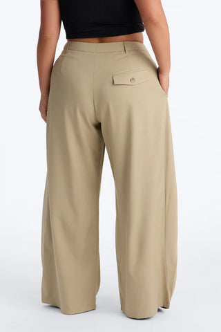 Margaret Solid Wide Leg Front Wrap Trouser Pant
