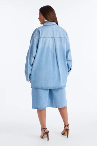 Going Downtown Denim Belted Jort Set