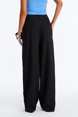 Center of Attention Asymmetrical Waist Wide Leg Trousers