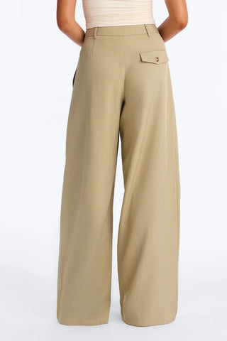 Margaret Solid Wide Leg Front Wrap Trouser Pant