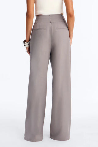Center of Attention Asymmetrical Waist Wide Leg Trousers