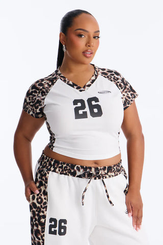 Piper Leopard Wide Leg Fleece Lounge Set - White/combo