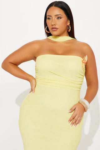Rosa Mesh Strapless Maxi Dress