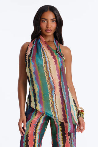 Victoria Getaway Chiffon Pant Set - Multi Color
