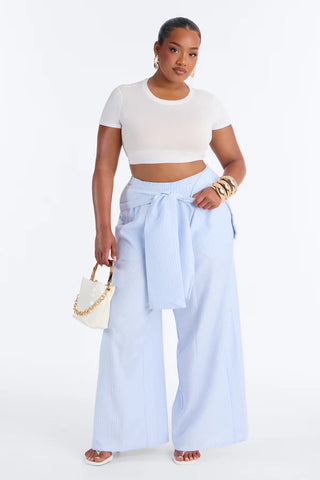 Daily Practice Pinstripe Wrap Waist 2 Piece Pant